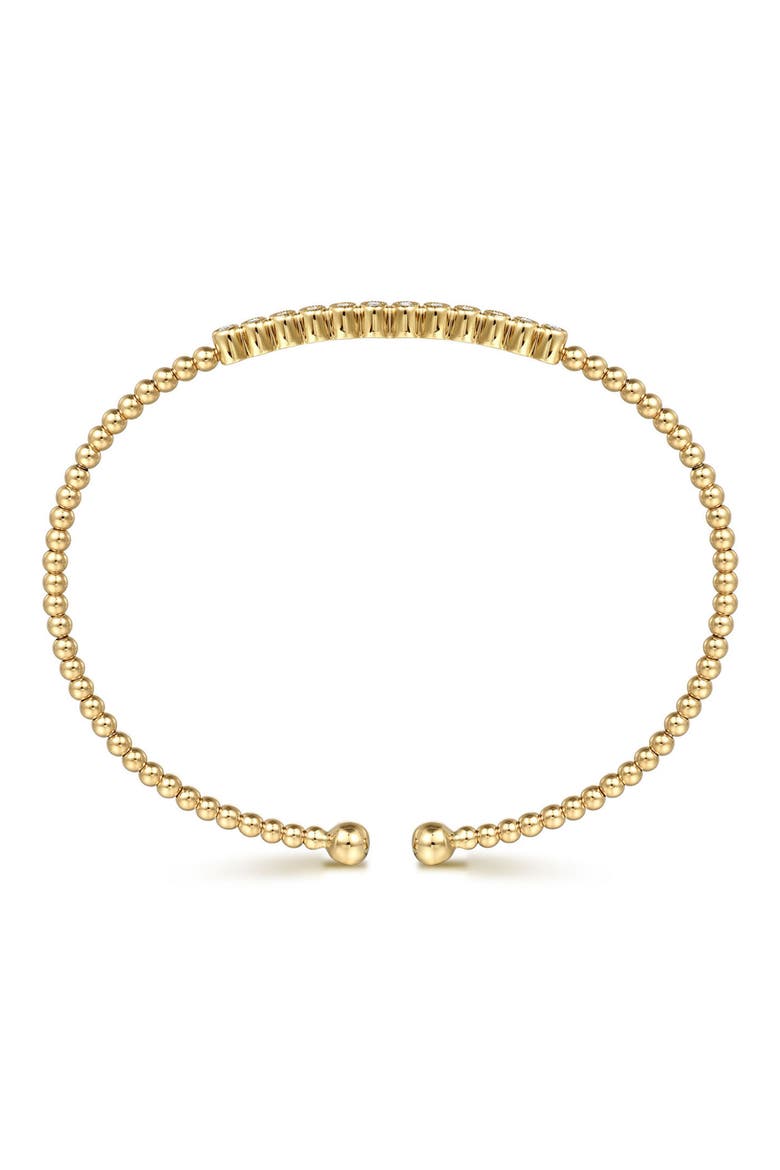 Bujukan Diamond Bezel Beaded Cuff Bracelet, Alternate, color, GOLD