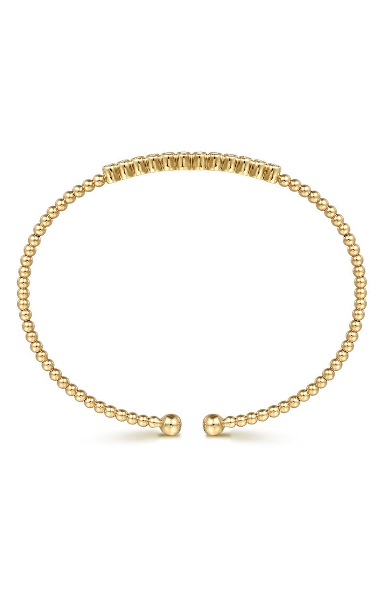 Gabriel & Co. Bujukan Diamond Bezel Beaded Cuff Bracelet, Alternate, color, Gold