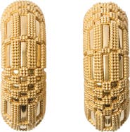 Burberry Check Granulation Hoop Earrings