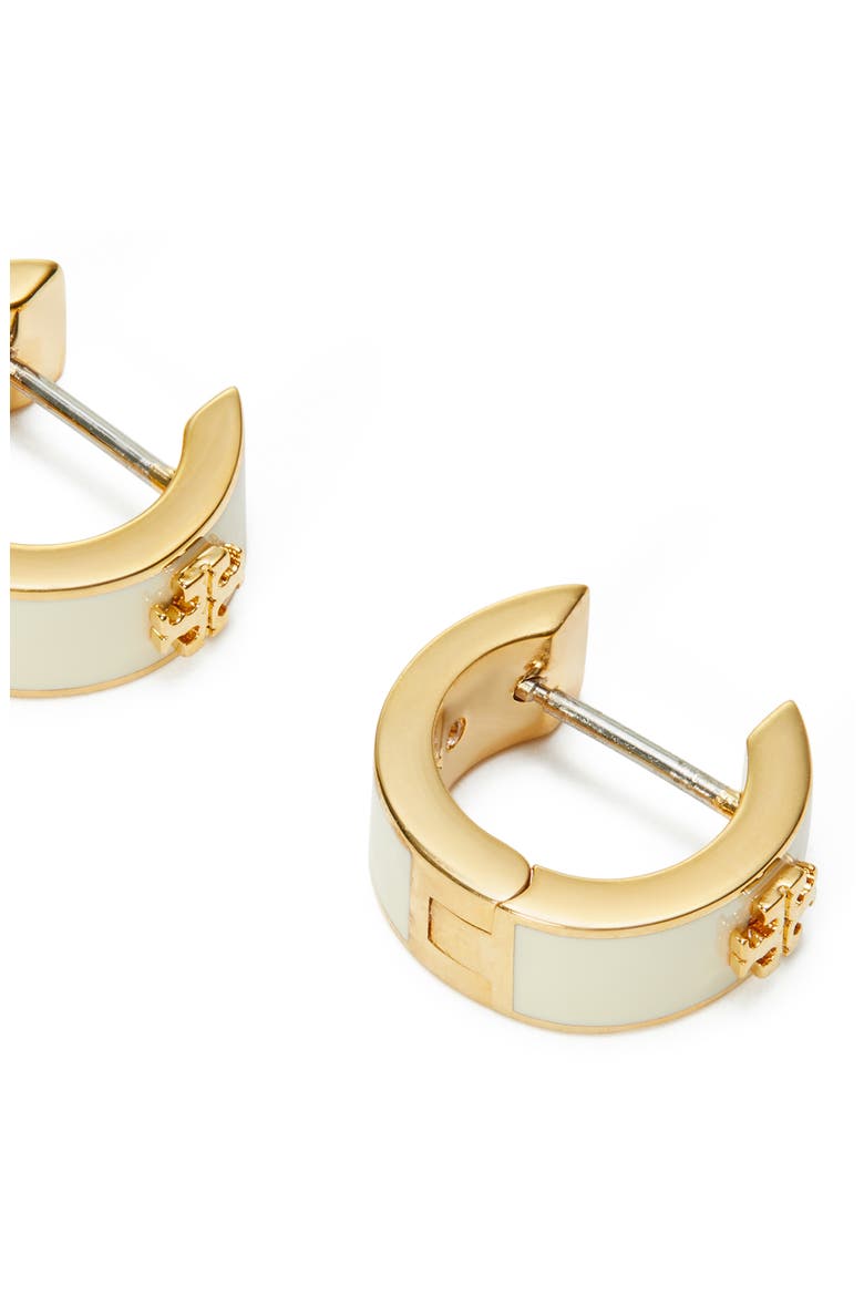 Icon Huggie Earrings, Alternate, color, TORY GOLD / NEW IVORY