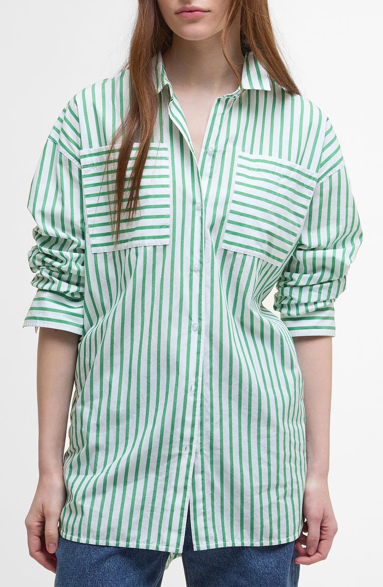 Barbour Nicola Stripe Cotton Button-Up Tunic, Main, color,