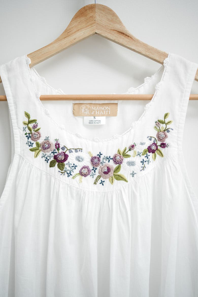 Purple Rosebud Nightgown, Alternate, color, Midi