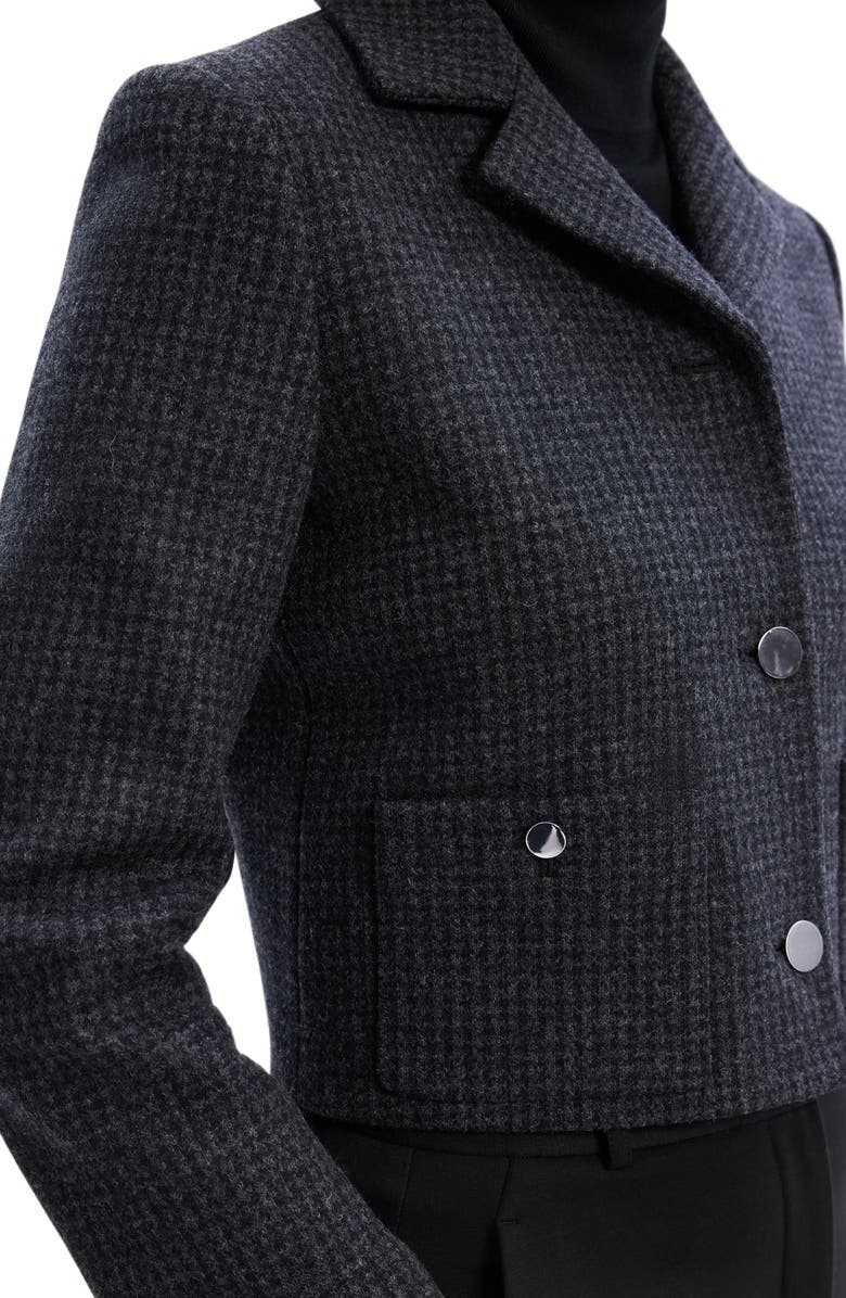 Theory Check Recycled Wool Blend Crop Jacket, Alternate, color, 