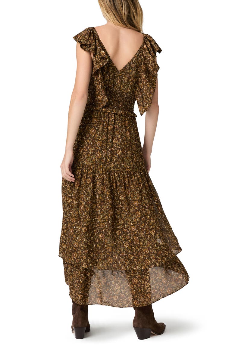 Kiana Silk Blend Hi-Low Dress, Alternate, color, HICKORY MULTI