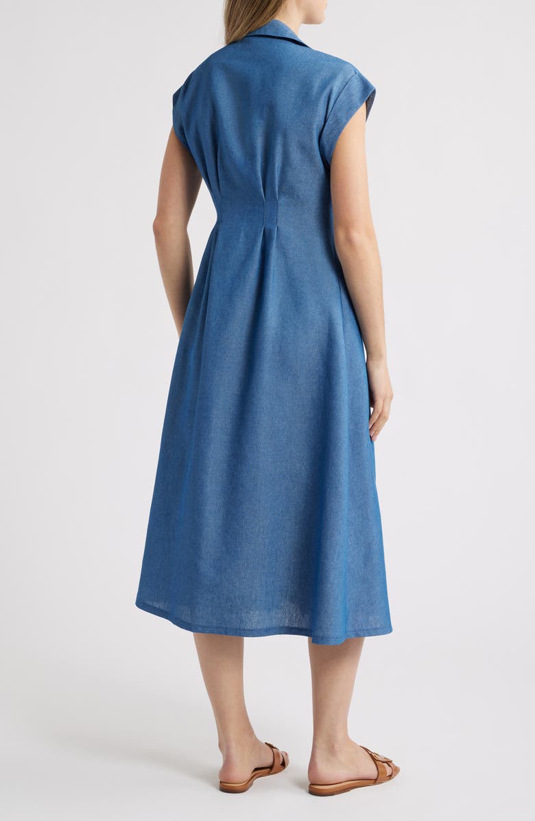 Julia Jordan Fit & Flare Denim Shirtdress, Alternate, color, Blue