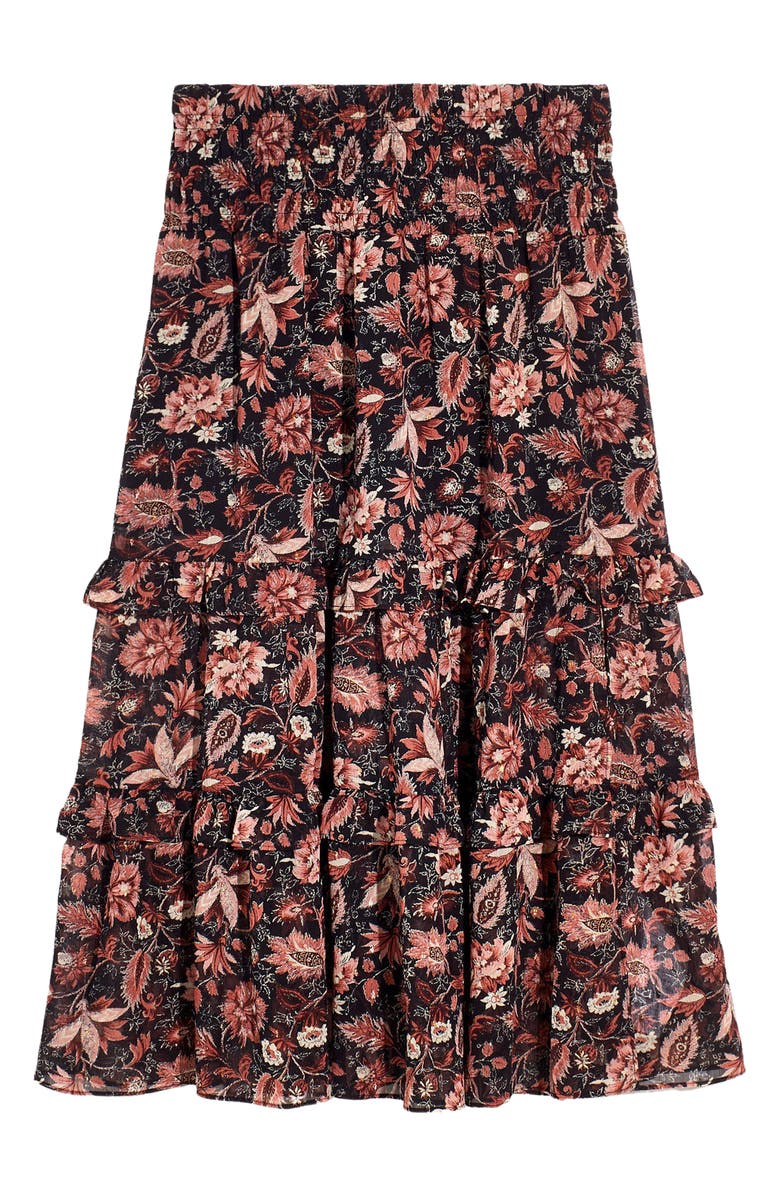 Madewell Ruffle Tiered Midi Skirt, Main, color,