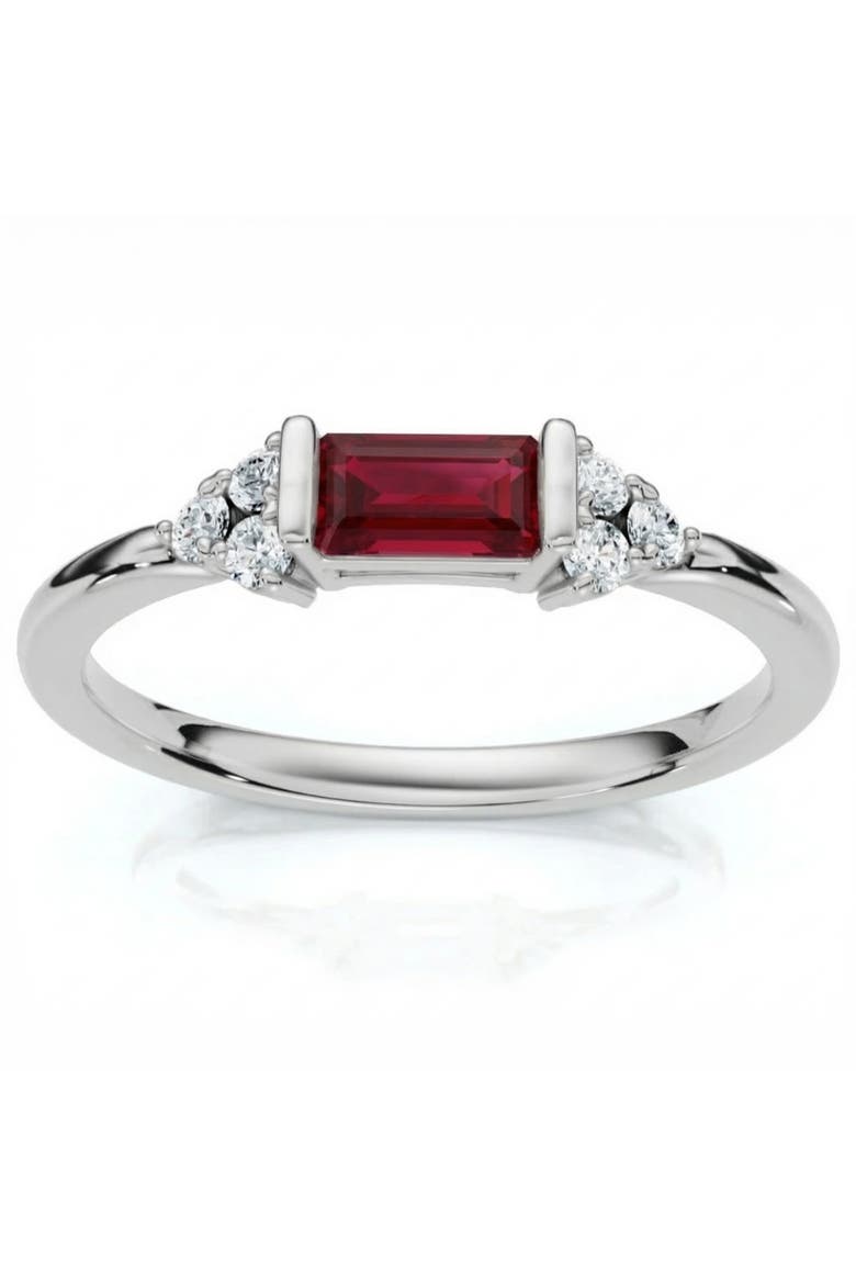 1/3Ct Thin Ruby Diamond Stackable Wedding Ring 14k Gold Lab Grown, Main, color, 14k White Gold