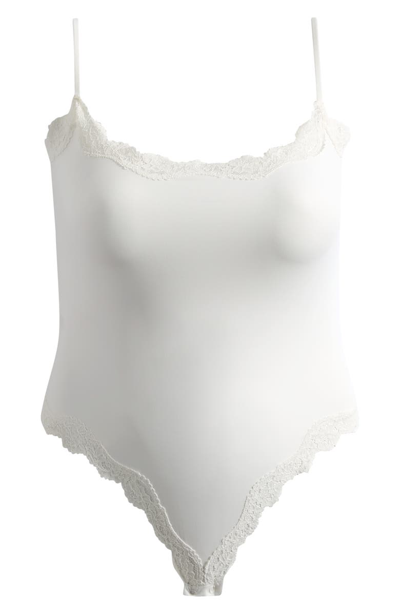 SKIMS Fits Everybody Corded Lace Cami Bodysuit, Main, color, Marble