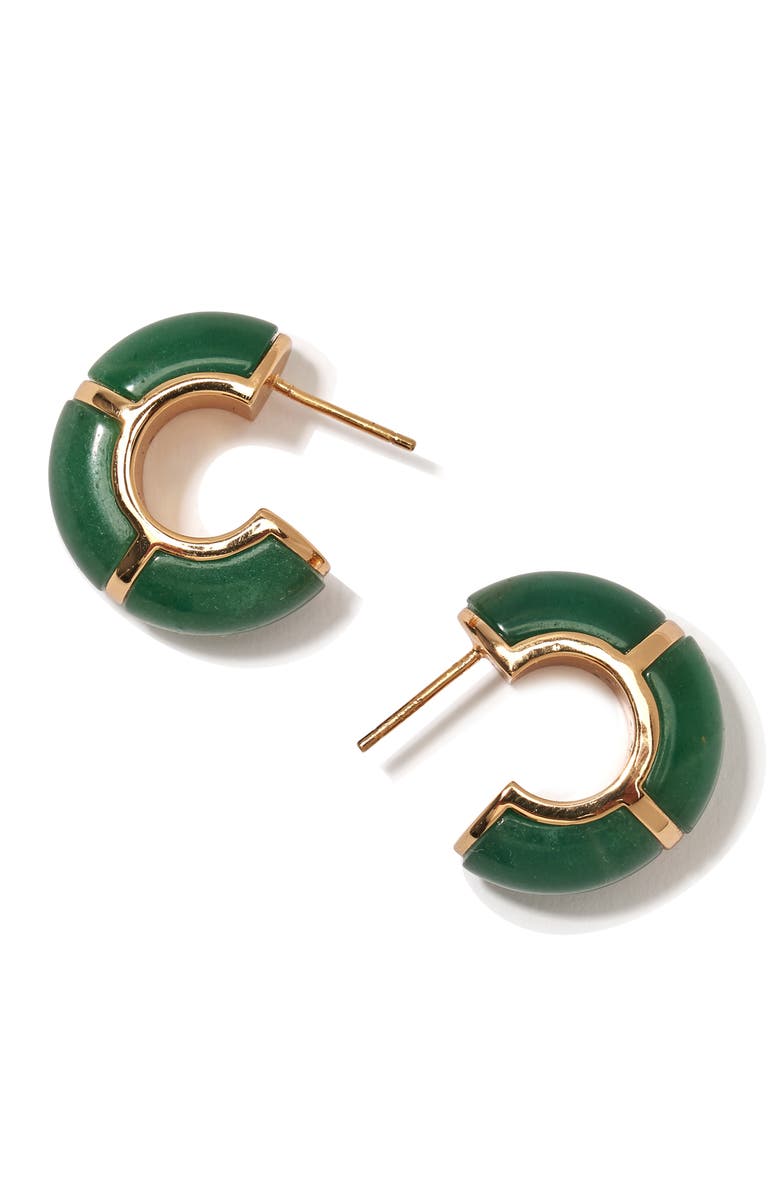 Lizzie Fortunato Zellige Jade Hoop Earrings, Alternate, color,