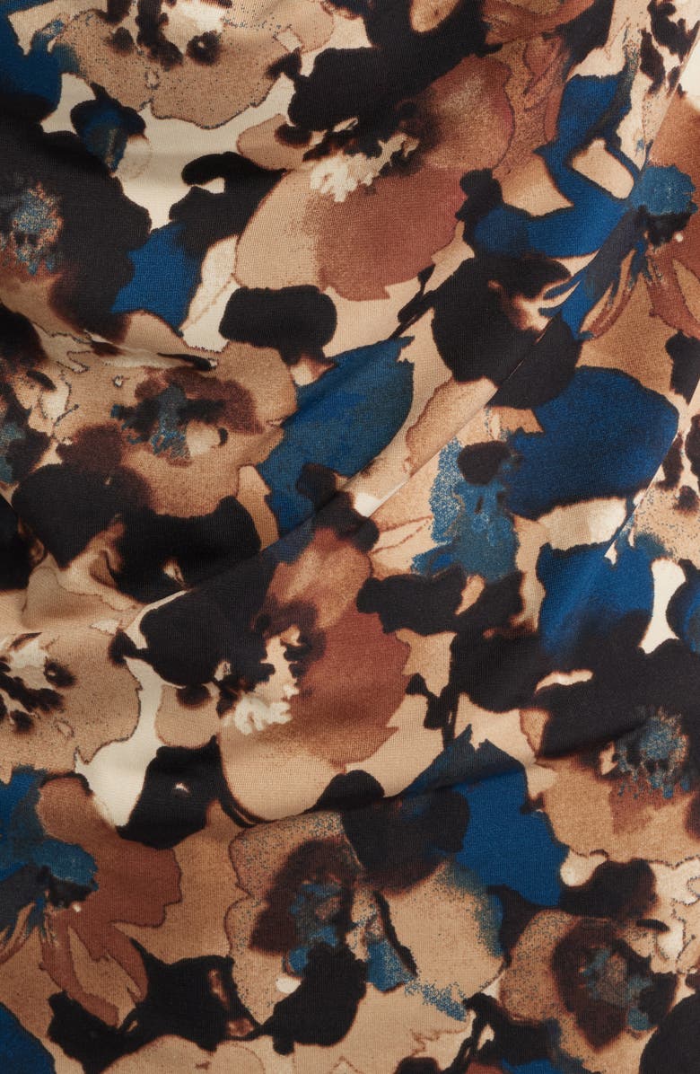 Anne Klein Pleated Cowl Neck Top, Alternate, color, Baltic Teal Multi