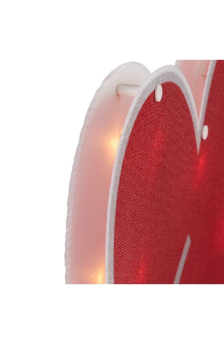 Northlight 18" Red and White Lighted Heart with Arrow Valentine's Day Window Silhouette, Alternate, color, Red