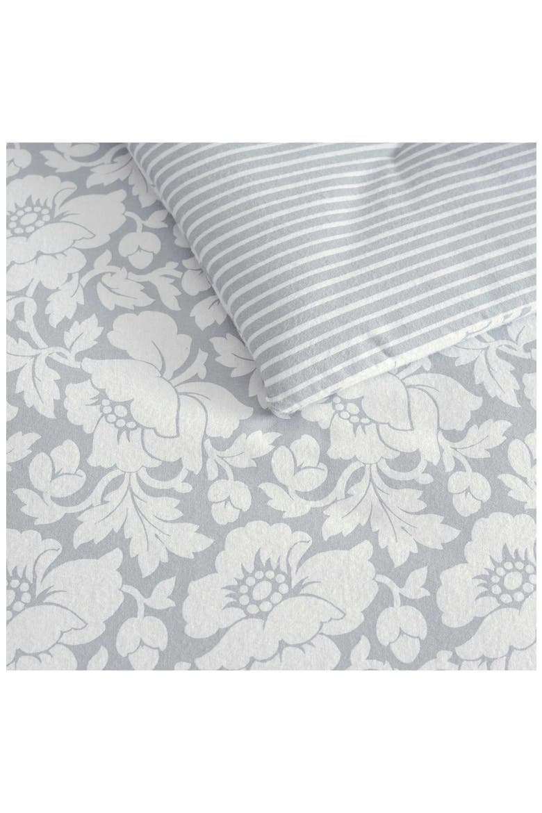 Copper Floral Stripe Comforter Set, Alternate, color, MIST BLUE/ WHITE