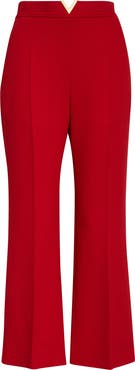 Valentino Wool Crepe Crop Flare Pants