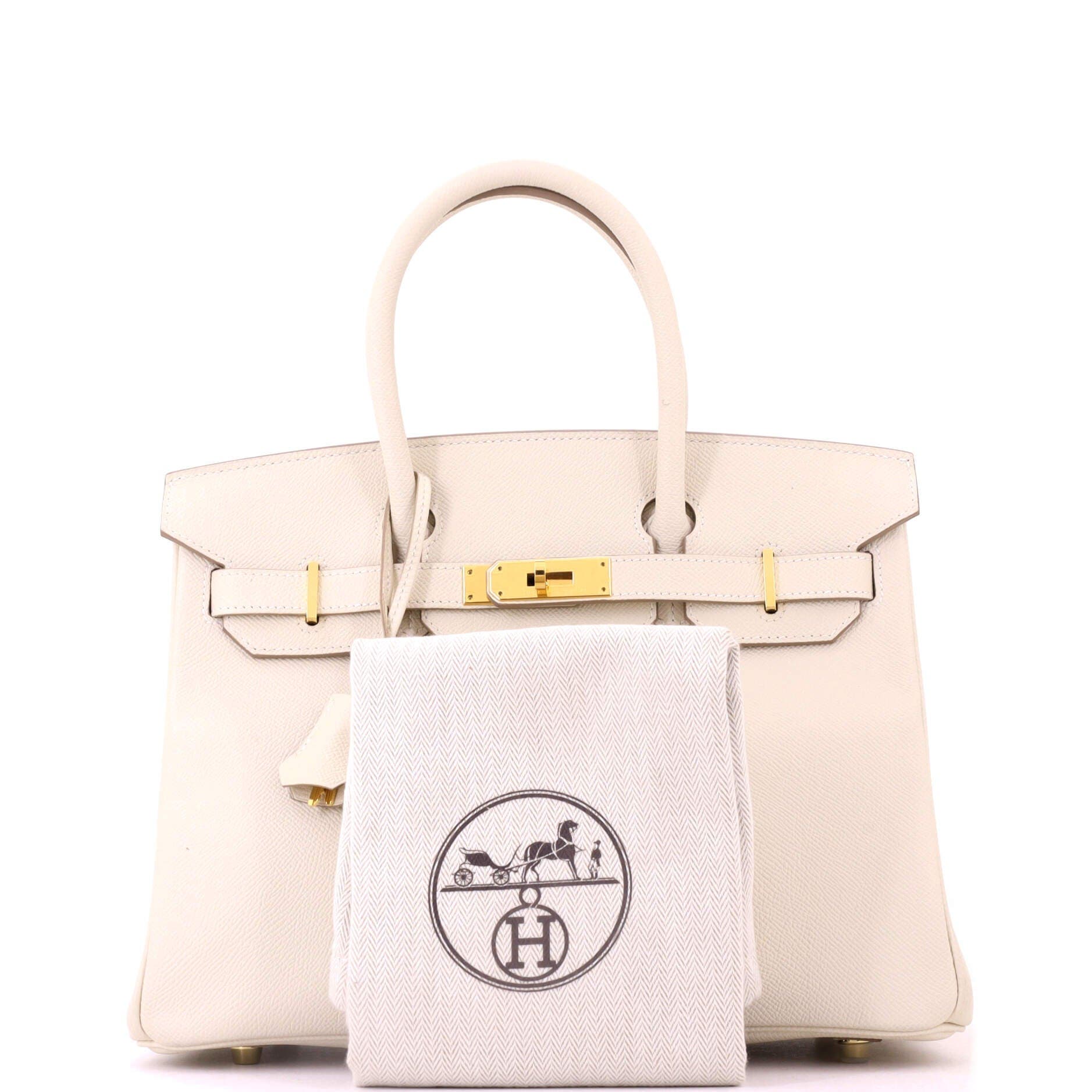 Birkin Handbag Light Epsom with Gold Hardware 30, Alternate, color, White