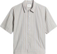 NN07 Reed 5322 Stripe Short Sleeve Pima Cotton Poplin Button-Up Shirt