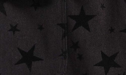 Tractr Kids' Star Print Wide Leg Corduroy Cargo Pants In Black