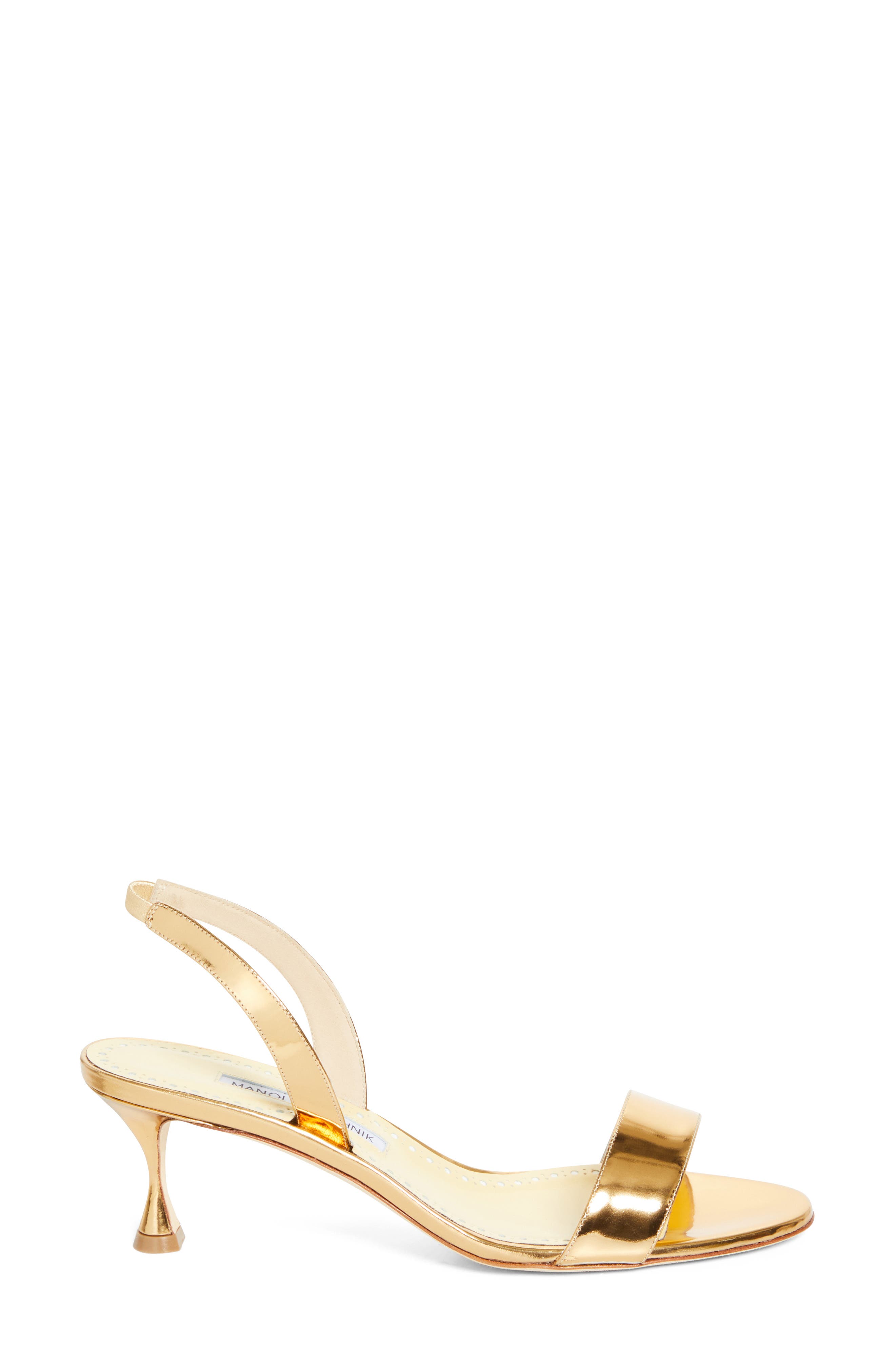 Manolo Blahnik Cupisanpla Metallic Slingback Sandal, Alternate, color, Gold