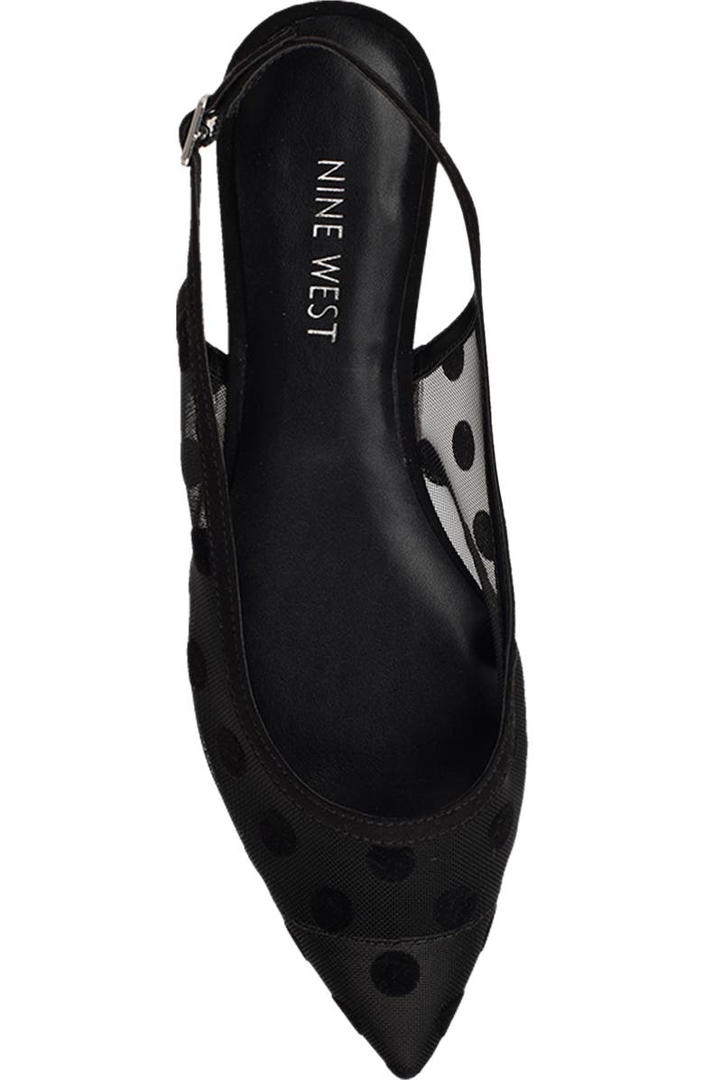 Nine West Brin Mesh Slingback Flat, Alternate, color, Black Dots Mesh