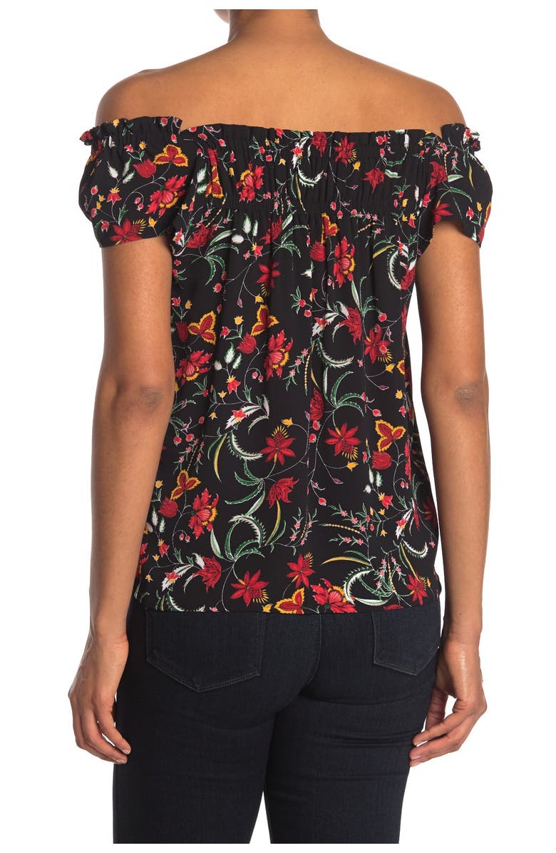 CeCe Marrakesh Floral Flutter Sleeve Top, Alternate, color, 