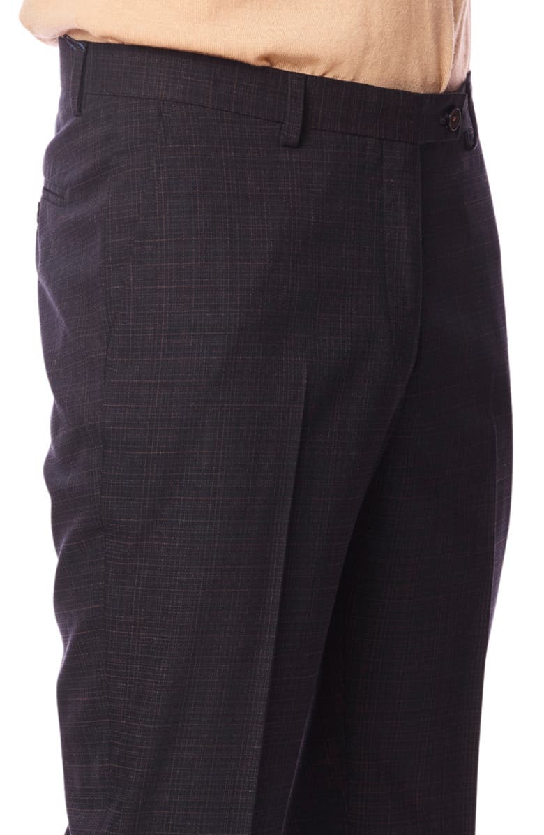 PAISLEY & GRAY Downing Slim Fit Flat Front Grid Dress Pants, Alternate, color, Blue Camel Grid