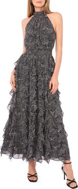 1.STATE Flounce Cascading Maxi Dress