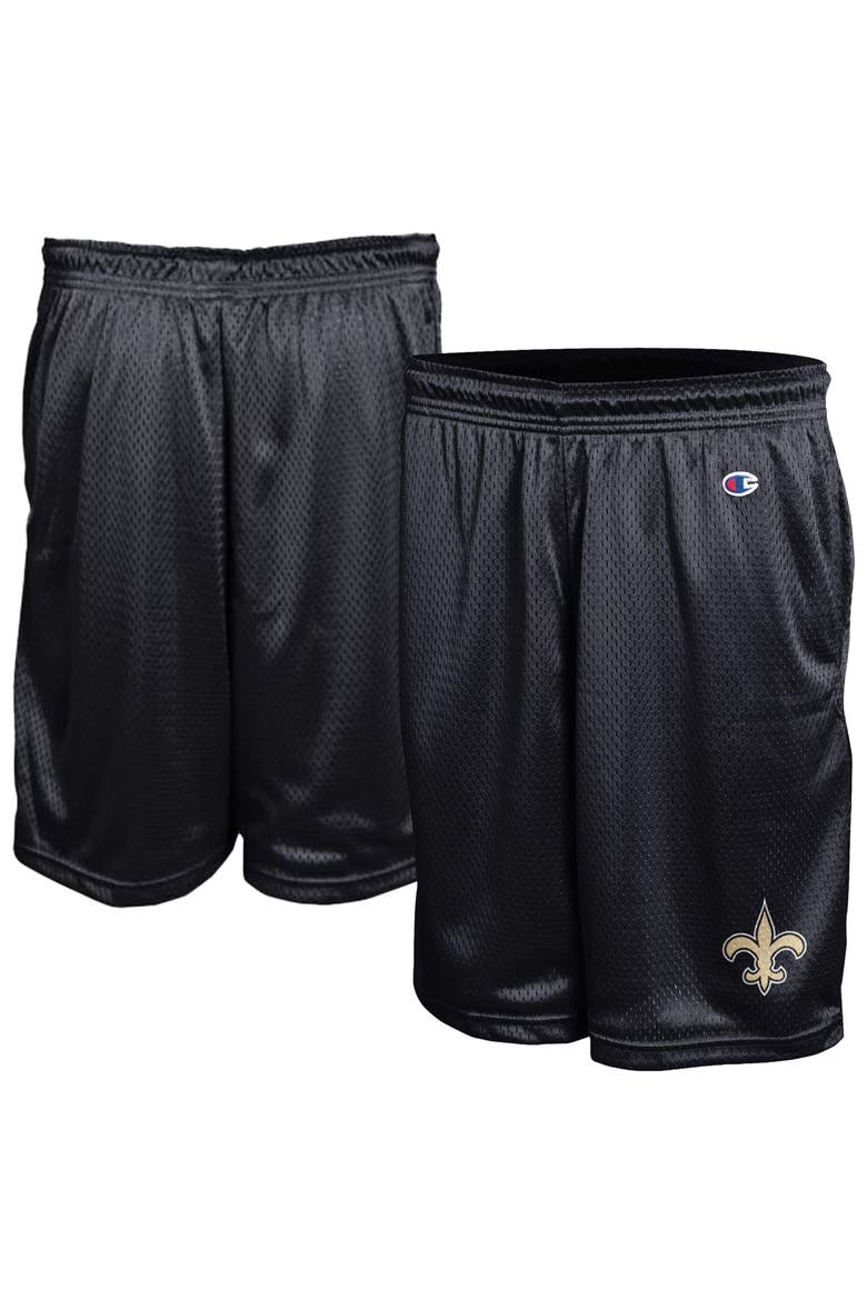Men's Champion Black New Orleans Saints Classic Mesh Shorts, Main, color, Black