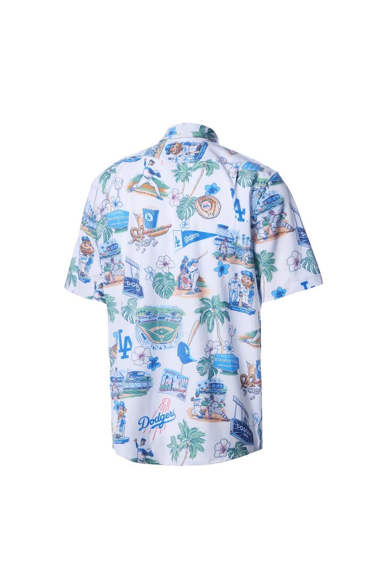 Men's Reyn Spooner  White Los Angeles Dodgers Scenic Tri-Blend Button-Down Shirt, Alternate, color, White
