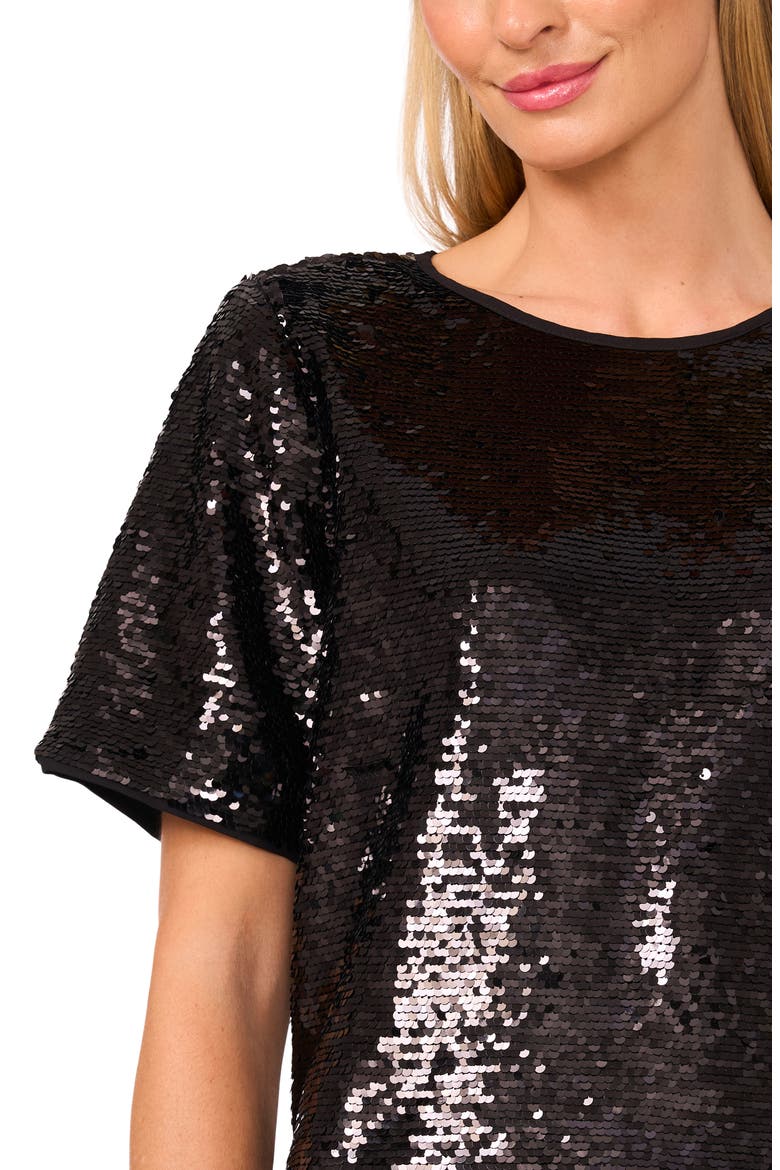 Sequin T-Shirt, Alternate, color, RICH BLACK