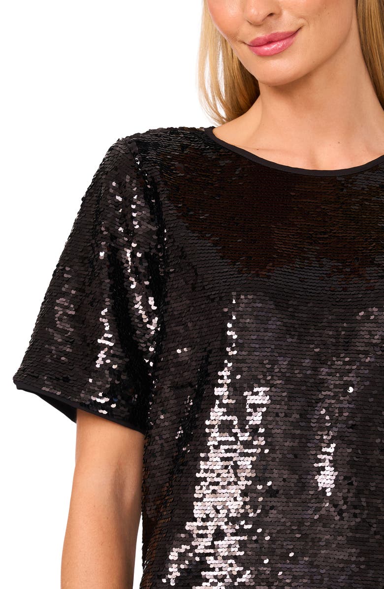 Halogen<sup>®</sup> Sequin T-Shirt, Alternate, color, Rich Black