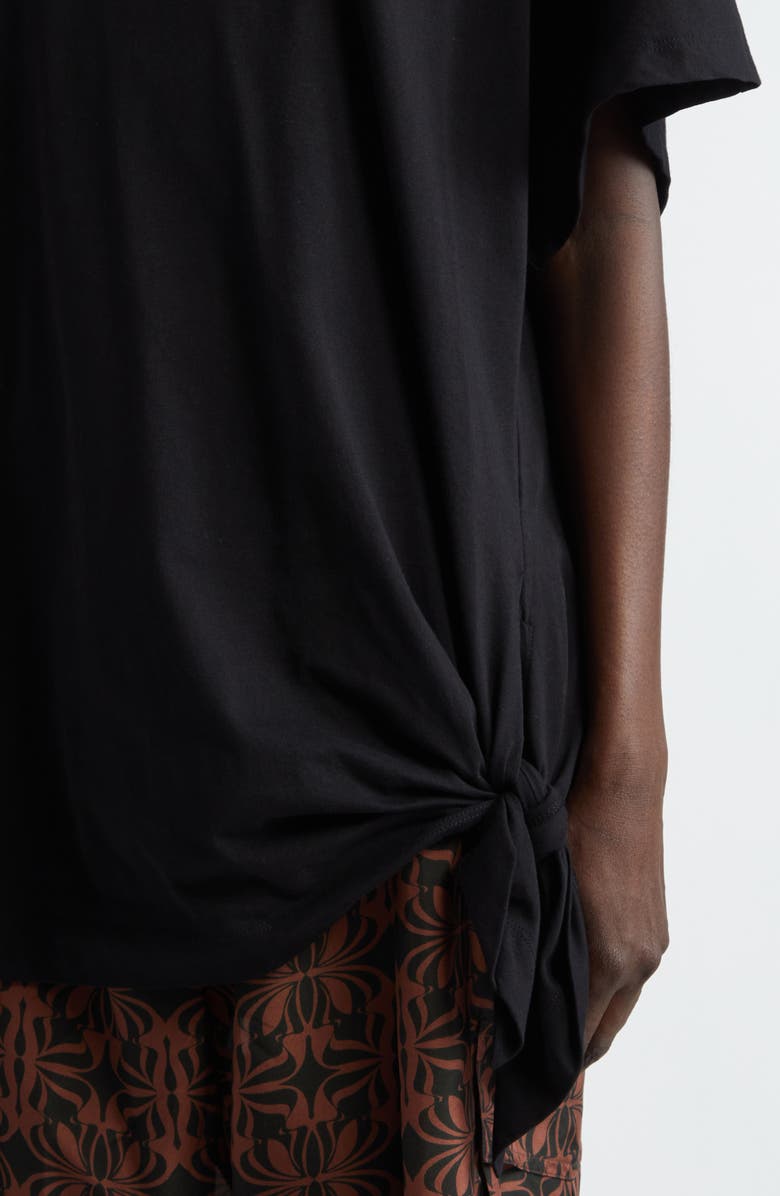 Dries Van Noten Henchy Knotted Hem Cotton T-Shirt, Alternate, color,