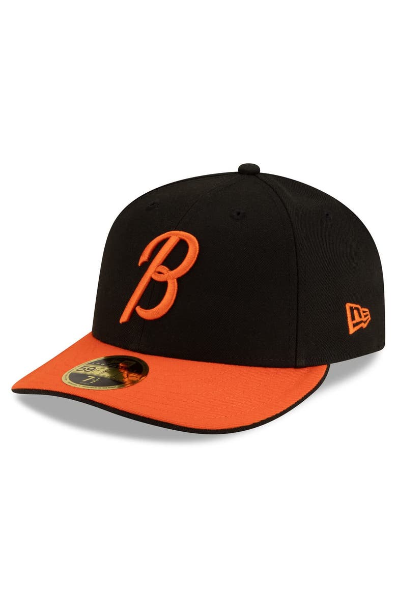 Men's New Era  Black/Orange Baltimore Orioles Authentic Collection Low Profile 59FIFTY Fitted Hat, Main, color, Black
