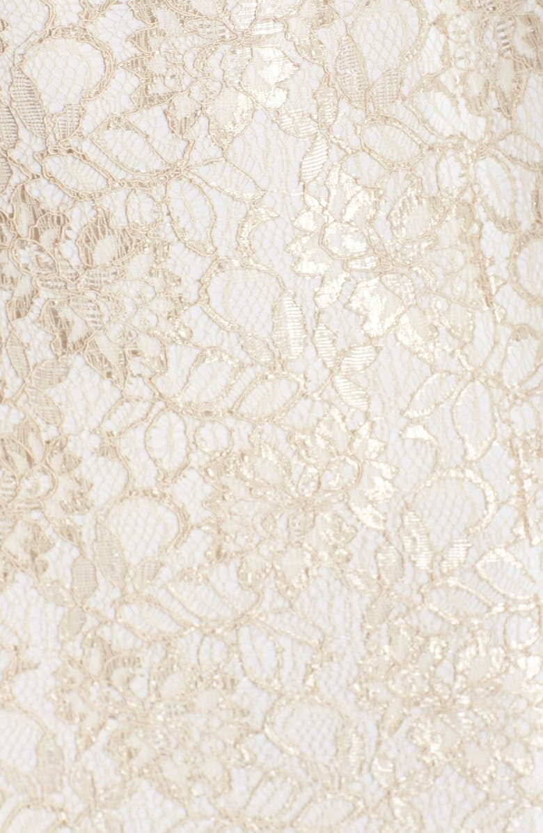 Betsy & Adam Illusion Yoke Lace Trumpet Gown, Alternate, color,