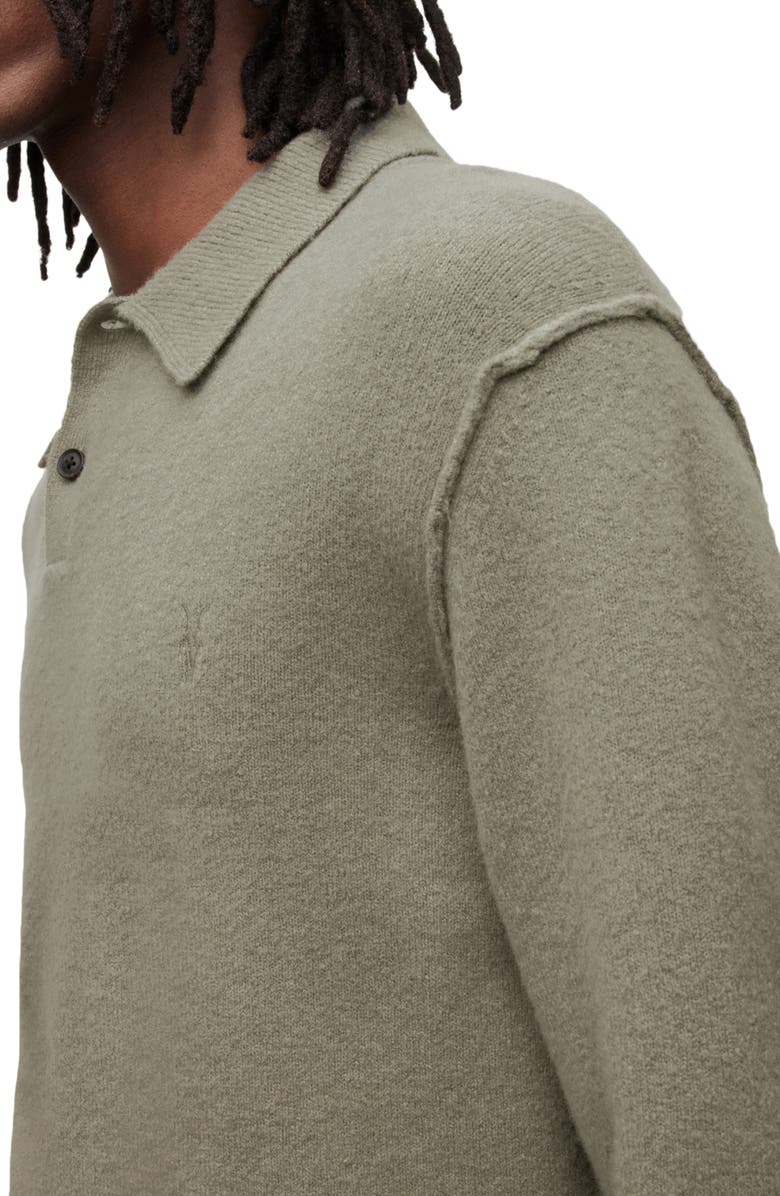 AllSaints Statten Long Sleeve Polo Sweater, Alternate, color,