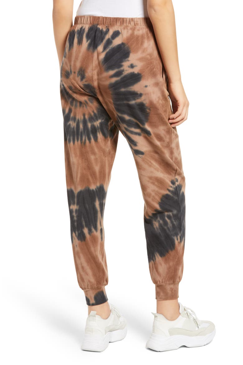 Knit Joggers, Alternate, color, BLACK- BROWN TIE DYE