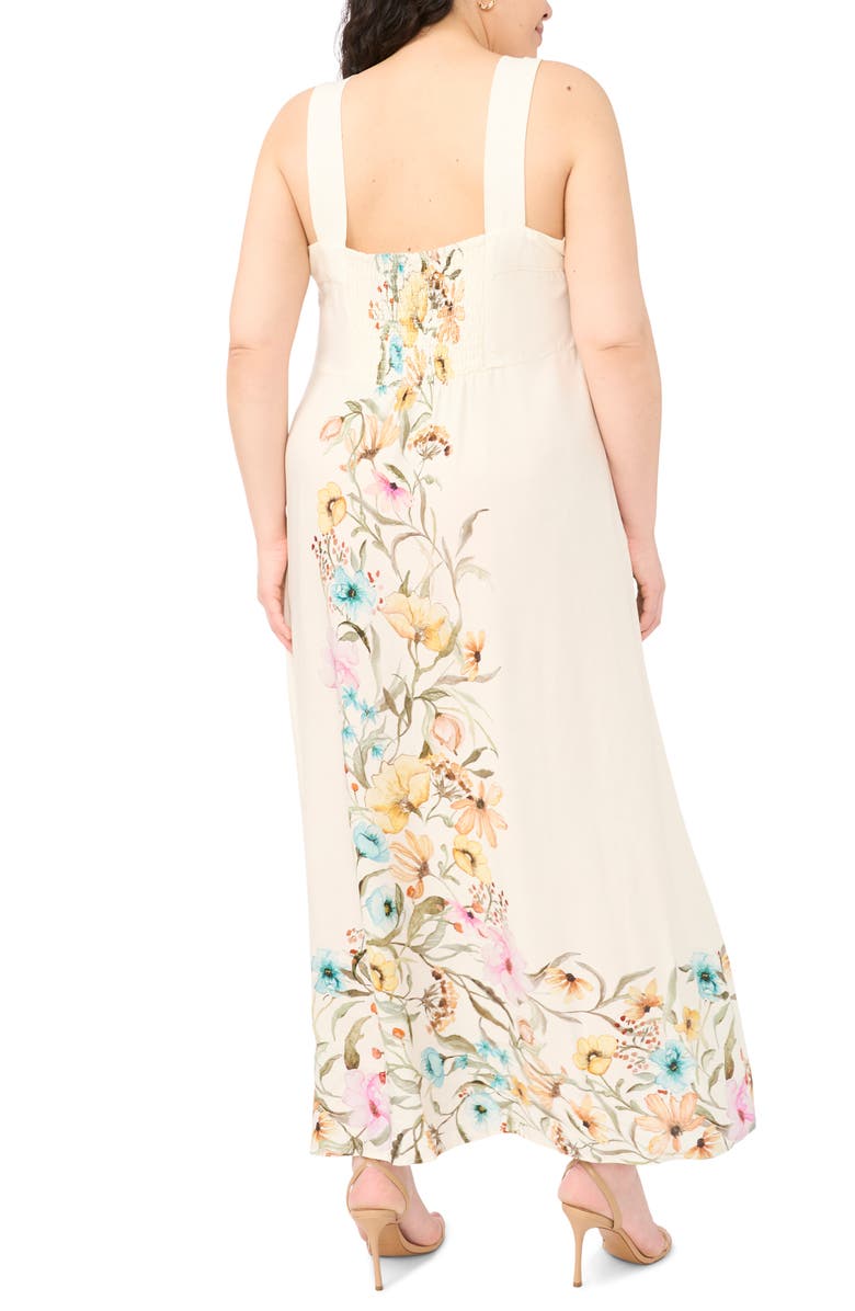 Vince Camuto Floral Print Sleeveless Maxi Dress, Alternate, color, Antique White