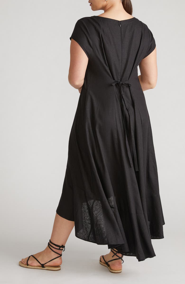 Universal Standard Sunset Cap Sleeve Linen Blend Dress, Alternate, color, 