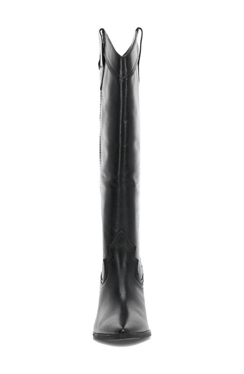 Frye Sara Knee High Western Boot In Black