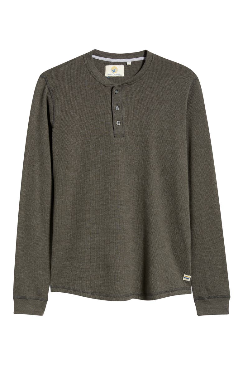 Calico Waffle Stitch Henley, Alternate, color, CHARCOAL HEATHER