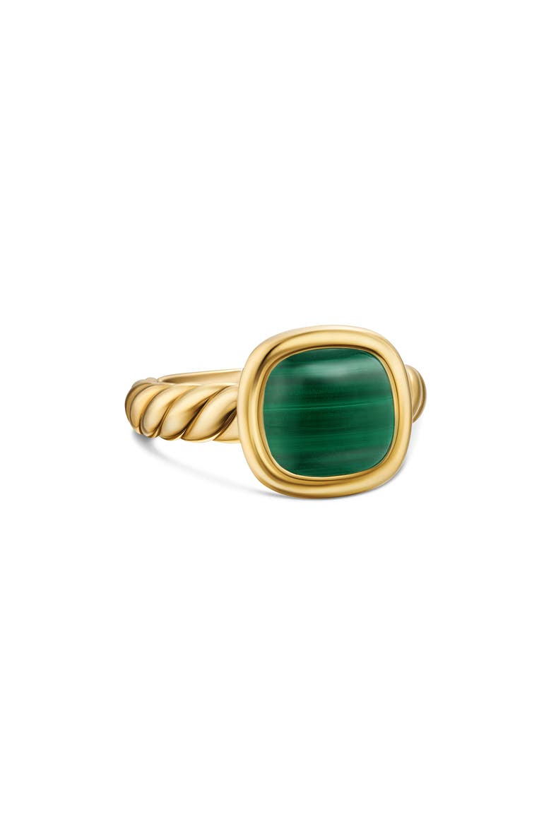 Mercer Stone Ring in 18K Gold, Alternate, color, MALACHITE