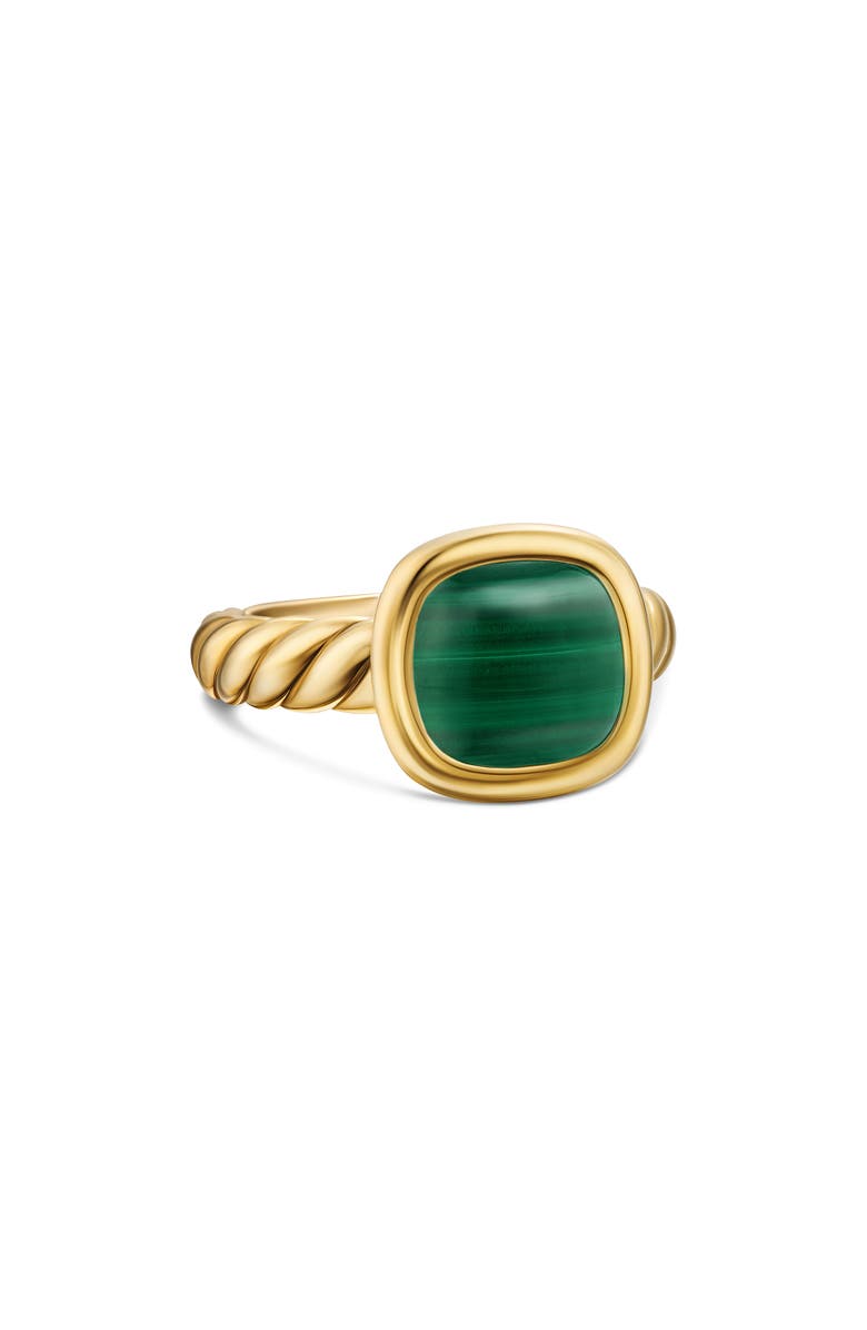 David Yurman Mercer Stone Ring in 18K Gold, Alternate, color, Malachite