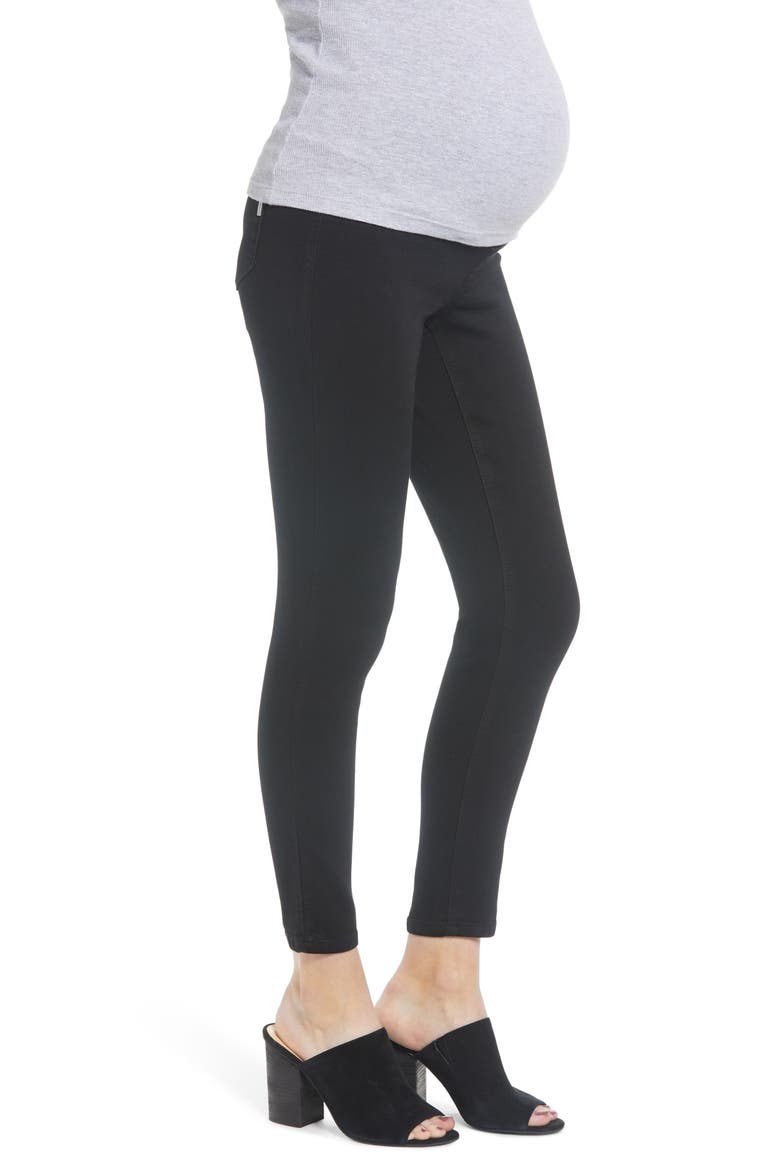 Contour Ankle Skinny Maternity Jeans, Alternate, color, BLACK