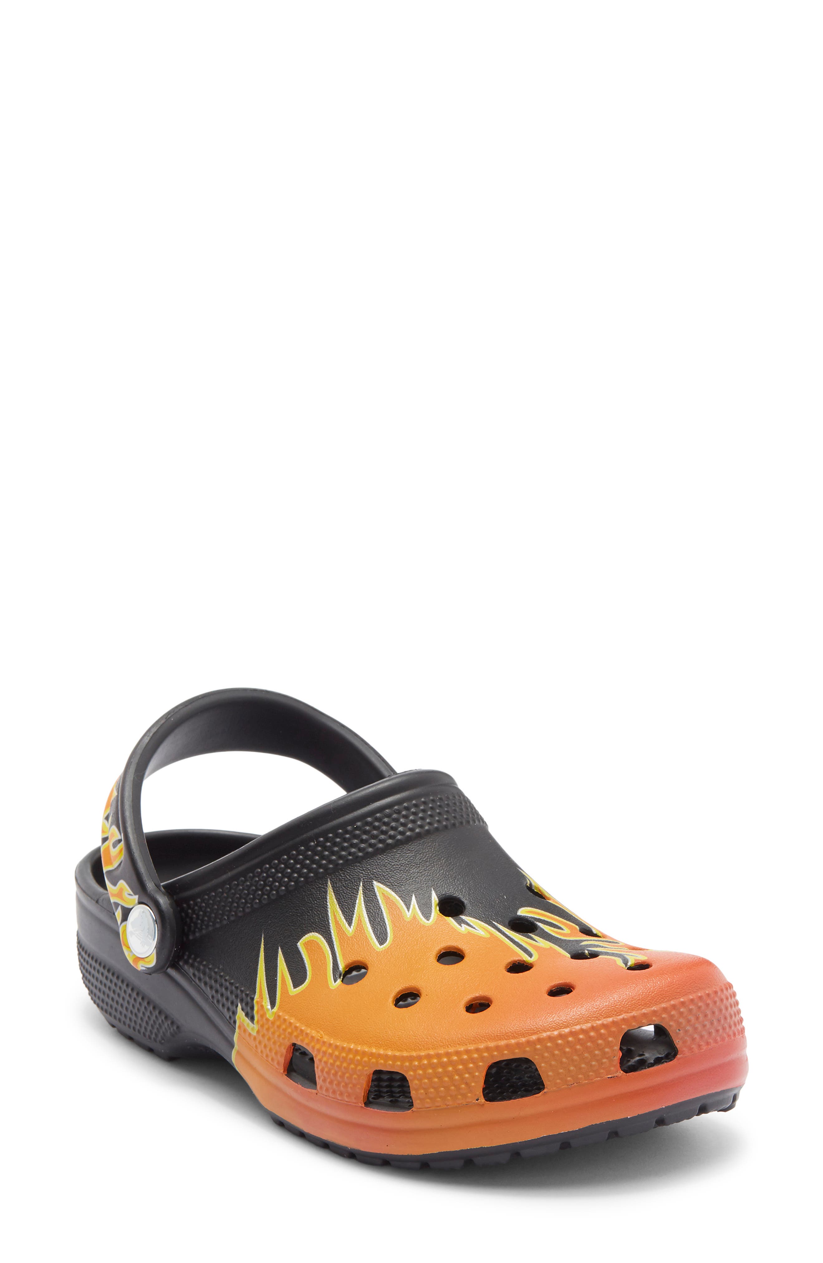 CROCS Classic Flames Clog, Main, color, Black/ Multi