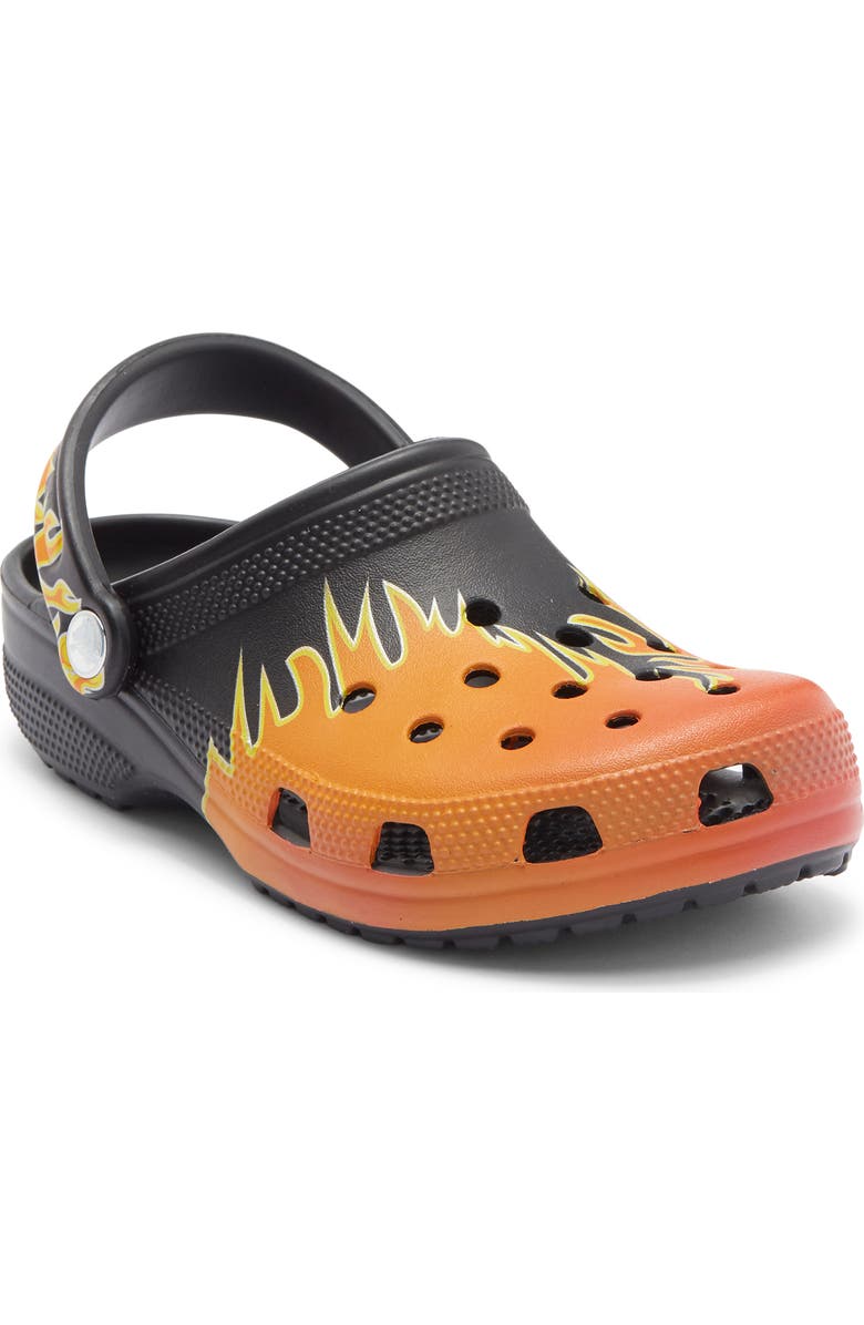 CROCS Classic Flames Clog, Main, color, Black/ Multi