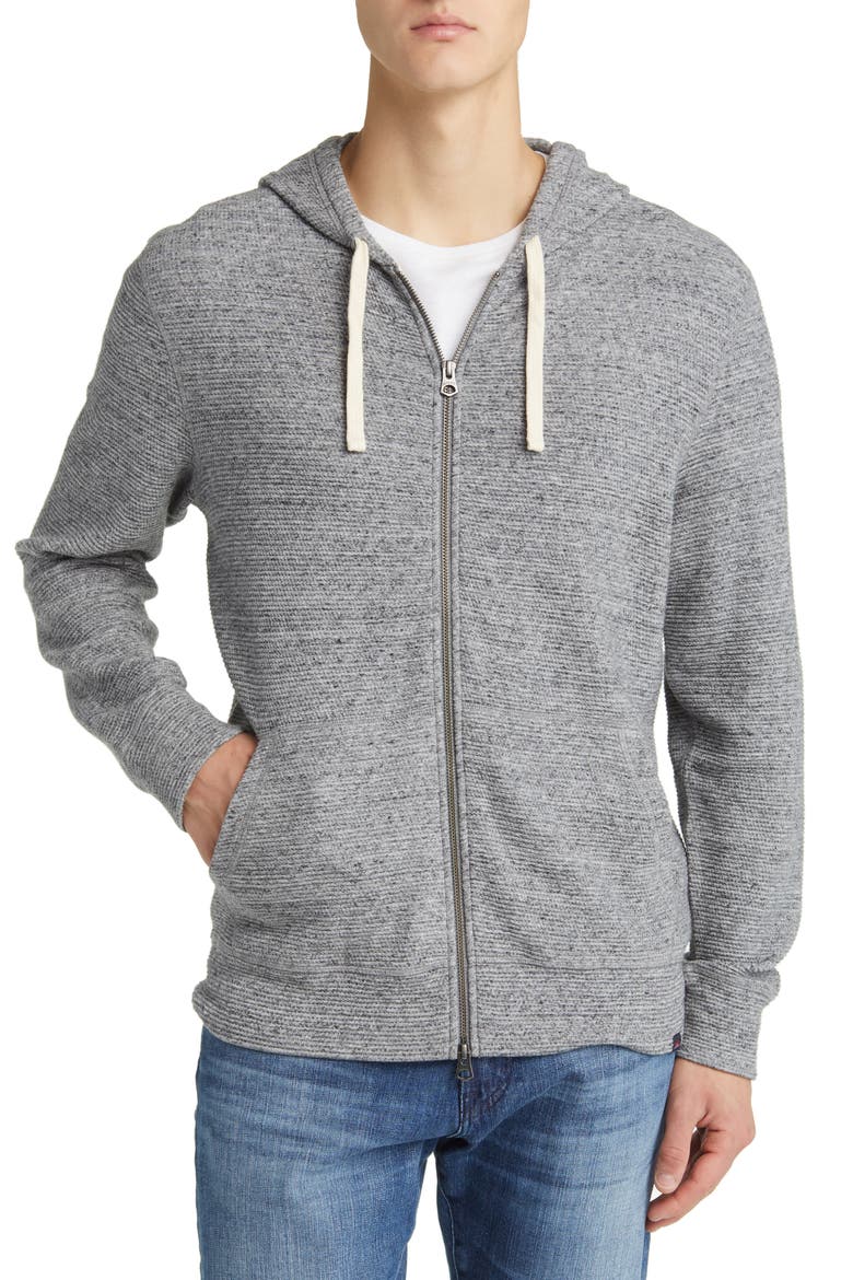 Surf Organic Cotton Blend Zip-Up Hoodie, Alternate, color, GREY STORM HEATHER