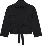 Theory Flight Tie Waist Stretch Wool Jacket