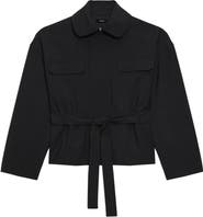 Theory Flight Tie Waist Stretch Wool Jacket