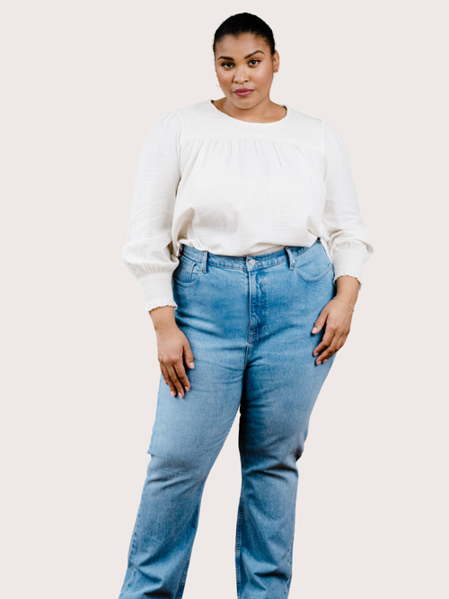 Able Becky Straight Leg Jean In Mid Blue Wash