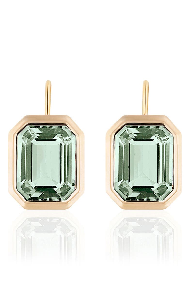 GOSHWARA Manhattan Emerald Cut Drop Earrings, Main, color, Translucent Green