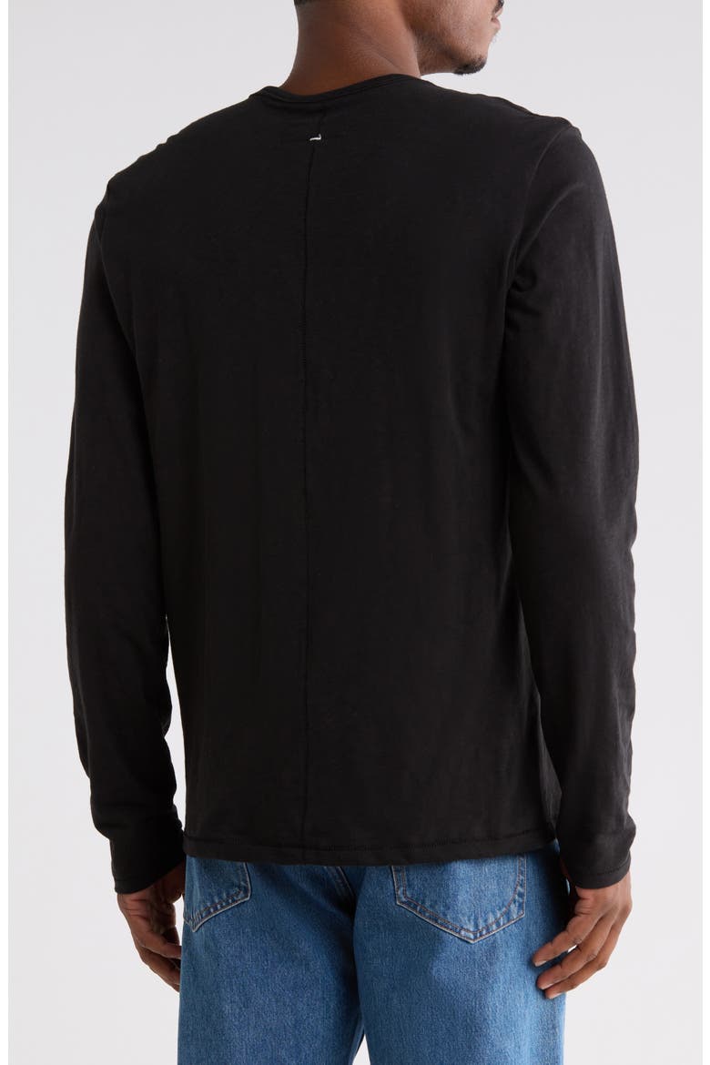 Long Sleeve Slubbed Jersey T-Shirt, Alternate, color, BLACK