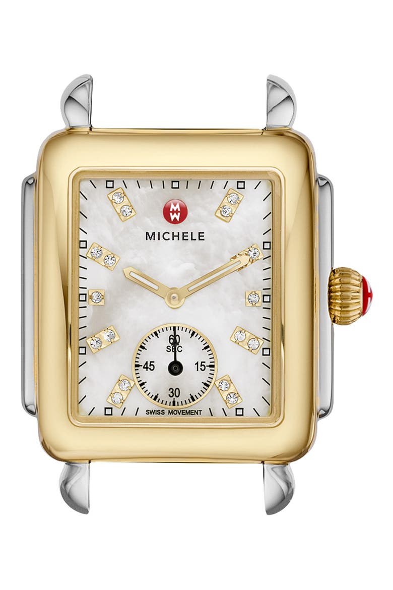 Deco 16 Diamond Dial Two-Tone Watch Case, 29mm x 31mm, Main, color, GOLD/ SILVER